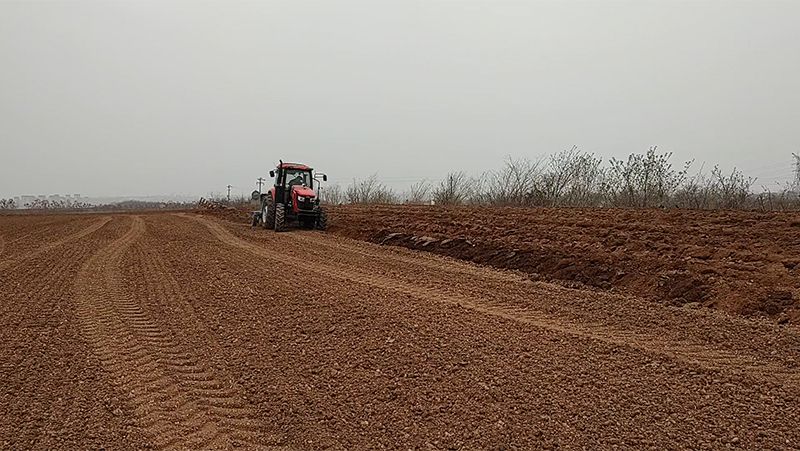 Traktor LK1204 Sedang Membajak